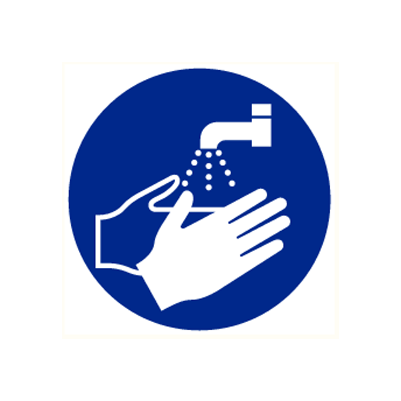 Pictogram Bord Handen Wassen Verplicht 200mm