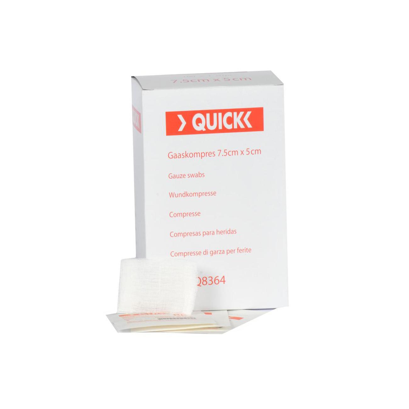 Quick gaaskompres steriel 7,5 x 5 cm (1/16) 16 stuks