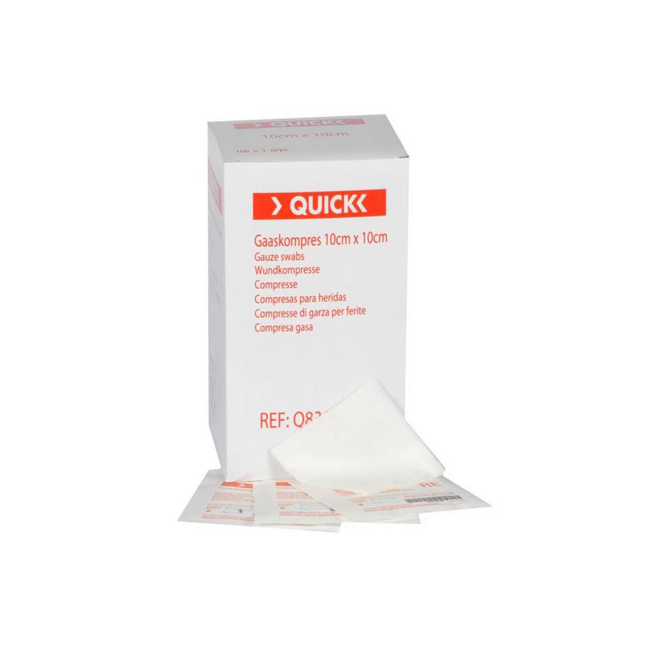 Quick gaaskompres steriel 10 x 10 cm (10 stuks)